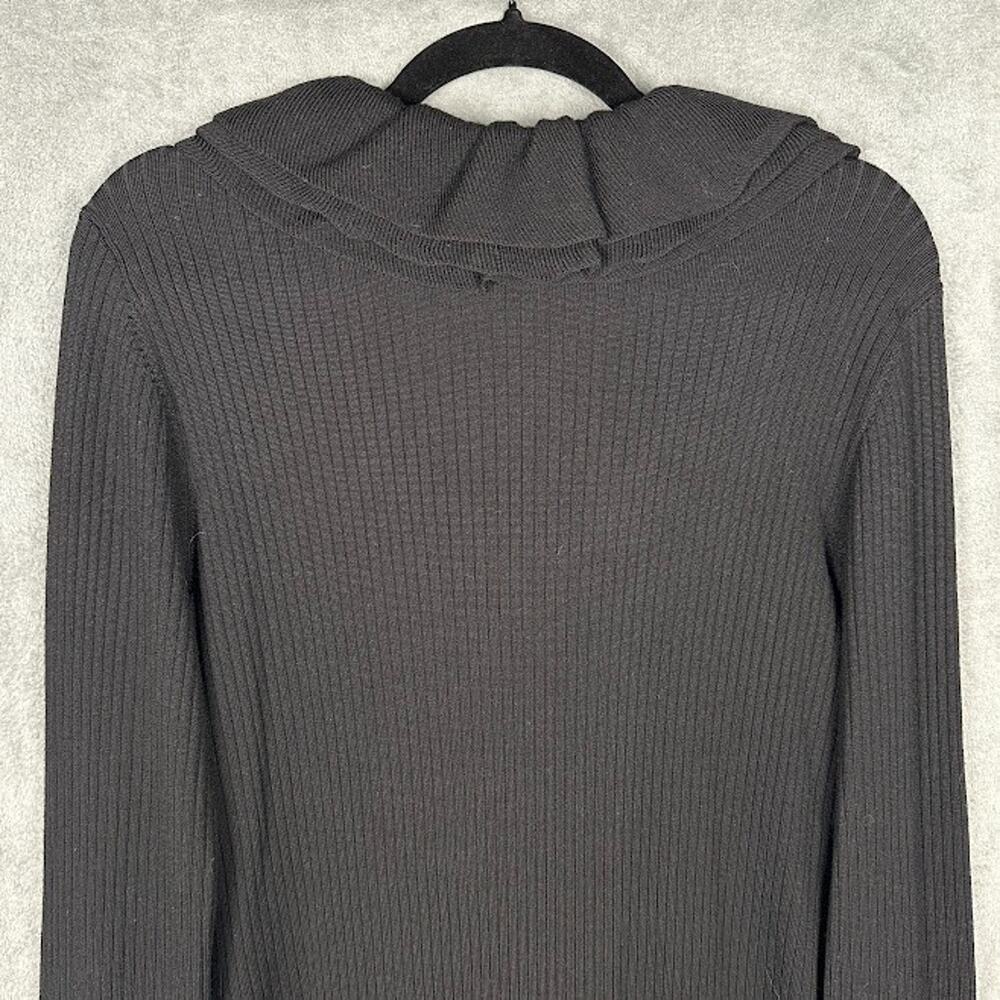 Trina Turk Dress Womens Large Black Quill Ruffle Sweater Quiet Luxury Party - Picture 6 of 13